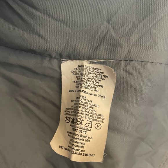 EUC Tory Burch Bonded Chiffon Texture Peacoat Light Blue Size 0 - Picture 6 of 7